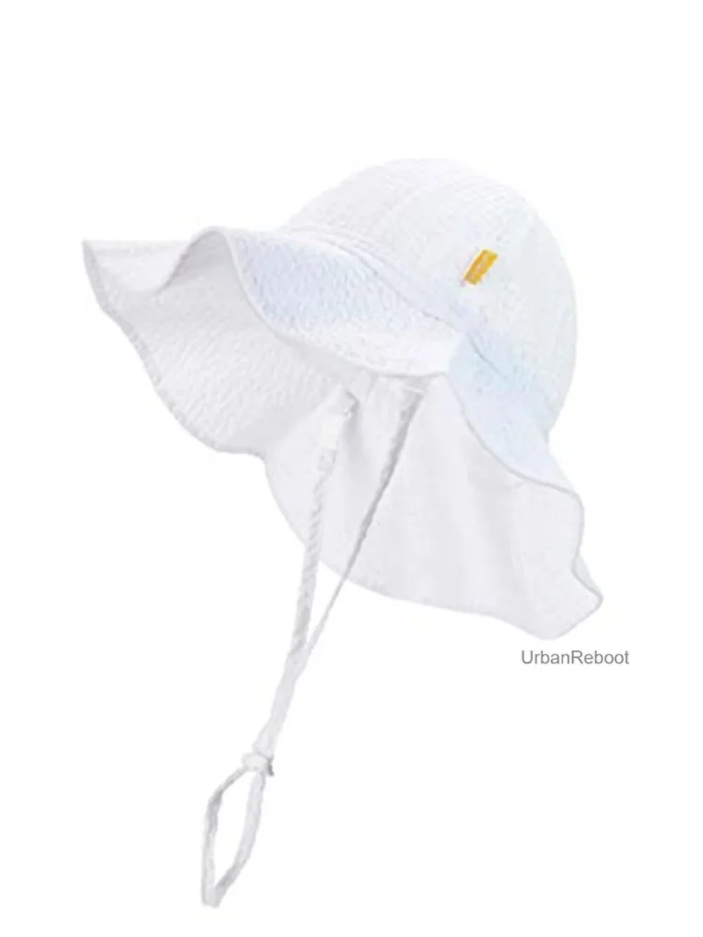 Baby Toddler Wide Brim Sun Hat UPF 50+ Bucket Cap Adjustable Seersucker